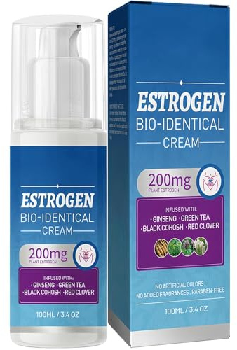Estrogen Cream for Hormone Balance, Plants Bioidentical Estrogen Cream for Women Menopause Relief, Balance Support for Body, Gift for A Middle-Aged Friend, (Blue Box) 100ml
