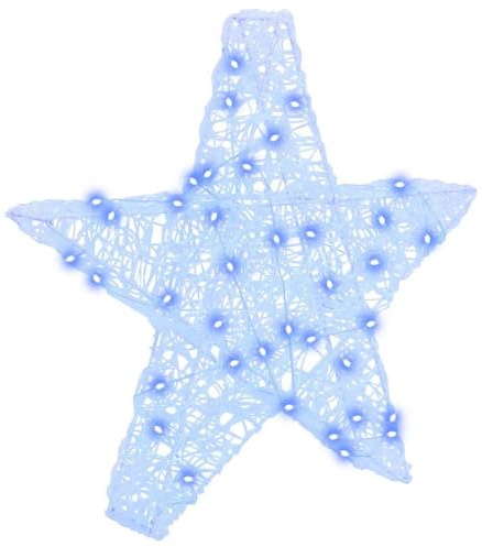 vidaXL 3D Stern mit 50 LEDs Blau 55 x 53.5 x 10 cm Acryl, Moderne sternförmige Weihnachtsdeko, Festliche Deko, minimalistische Beleuchtung, saisonale Deko