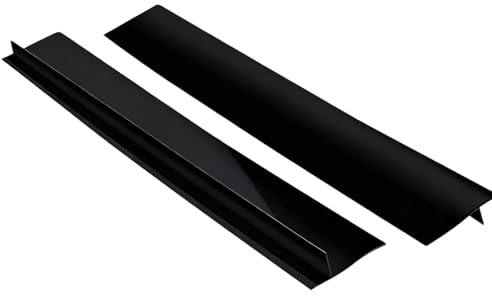 2 Stück Silikon-Ofenspaltabdeckung 63,5 cm lang Silikon Spaltabdeckung Küche für Dichtet verschüttete Flüssigkeiten zwischen Theke Herd Backofen Waschmaschine und Küchengeräten Schwarz