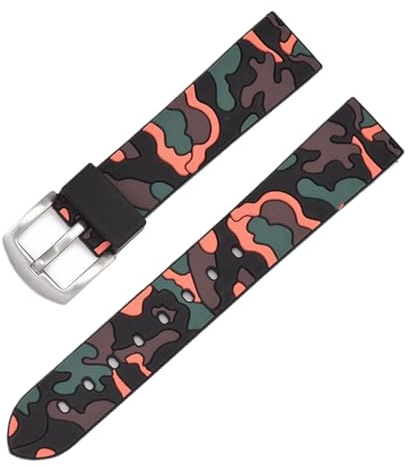 Yeydeoe Kautschuk Uhrenarmband Ersatzband Camouflage 18mm-24mm