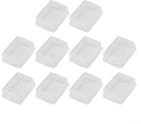 Bebykilemi Wasserdichte transparente rechteckige Wippschalter-Abdeckung für Standardaussparung 19 mm x 13 mm, Silikon-Schutzkappe mit klarer Sichtbarkeit, 10 Stück