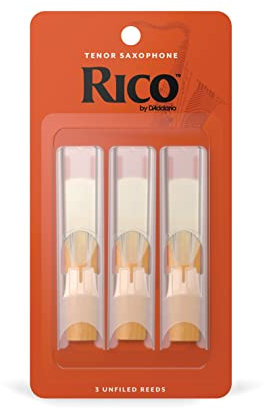 D'Addario Woodwinds - Rico Tenorsaxophonblätter - Tenor Saxophon Blätter - Stärke 3.5, 3-Packung