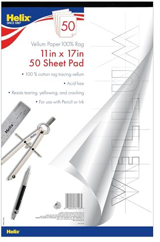 Helix 100% Pergamentpapierblock, 27,9 x 43,2 cm, 50 Blatt, säurefrei, Zeichnen, Kunst, Skizzieren und Nachzeichnen