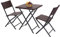 BAKAJI Set Tisch + 2 Klappstühle, Gartenmöbel, aus Polyrattan, Coffee, Rattan, Metall, Standard