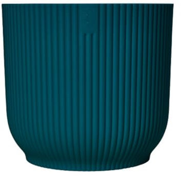 Elho Vibes Fold Round 22 - Macetero por Interior - 100% Plástico Reciclado - Ø 22.0 x H 20.2 cm - Azul/Deep Blue
