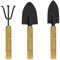 JatilEr Lot de 3 mini outils de jardinage - Avec poignée en bois - Mini pelle à main - Râteau - Pour bonsaï - Plante, fleurs en pot