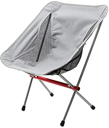 Outdoor Folding Chair Outdoor Ultra-Light Aluminum Alloy Folding Chair Portable Beach Moon Chair Leisure Fishing Chair Modern Minimalist Design Leisure Breathable Chair, Grey