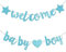 AINIUNIU Willkommen Zuhause Baby Deko Junge, Welcome Home Baby Boy Banner, BabyShower für Jungen, Banner für die Geburtstagsparty eines Babyjungen, Home Deko (Blau)