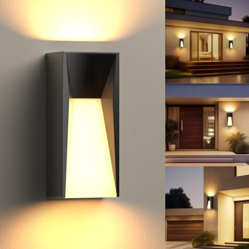 BENMA 18W Wandlampe Außen/Innen, LED Wandleuchte Innen Up Down Wasserdicht IP65, Geeignet für Treppen, Küche, Wohnzimmer, Schlafzimmer, Garten - Warmweiß 3000K