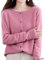 DJFOG Cardigan in cashmere da donna, cardigan a maniche lunghe con bottoni frontali in cashmere 2024, maglioni elastici in maglia morbida e calda, rosa, L