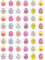 48 Easter Egg Themed Edible Wafer Paper Cake Toppers Decorations - 2.5cm circles