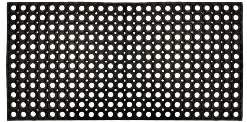 ED LINEN Rubber Door Mat Heavy Duty Non-Slip Entrance Floor Door Mat Indoor & Outdoor Mats for Front Door Dirt Scrapper Garden Matting Welcome Grid Design (PACK OF1, 50 x 100 cm (Rectangular))
