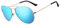 Rocf Rossini Polarisierte Pilotenbrille Damen Verspiegelt Piloten Sonnenbrille Herren Retro-Brillen Unisex UV400 Schutz mit Box(Gold/Ice blue)