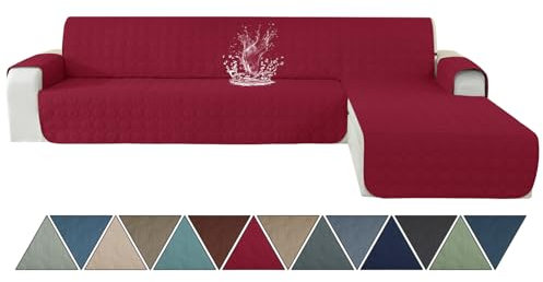 Ystyle Couch Überzug L Form 4 Sitzer wasserdichte, Sofa Cover L Shape Reversibel Universal, Sofabezug Ecksofa L Form Waschbar, Couchbezug L Form Kratzfester Für Katze Hund, Burgunderrot