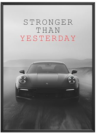 MJ-GRAPHICS® Motivationsbilder Porsche 911 Bilder Büro, A3 Bild Büro Motivation Poster Porsche GT Jungen Motivationsbilder Auto Mood Poster Luxus, Motivation Bild Affirmationen Büro Bild ohne Rahmen