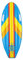 Bestway Wellenreiter in Surfboardform, Stars and Flowers, 114 x 46 cm (Blau)