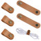 5 x Lederkabel-Organizer, Reise-PU-Leder-Kordel-Organizer, braune Handy-Kabelbinder, wiederverwendbarer Kabel-Organizer, Kabelhalter, Leder-Kabelbinder, Schnappverschluss für Ladekabel, Netzkabel,