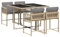 vidaXL Garten Essgruppe 5-TLG., Gartenmöbel Set Tisch mit 4 Stühle, Gartengarnitur mit Kissen, Sitzgruppe Essgarnitur Terrasse, Beigemischung Poly Rattan