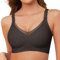 TOMEEK Reggiseno Donna con Ferretto in Pizzo con Scollo a V Reggiseni Classico Push Up Donna Senza Fili Reggiseno di Sostegno Comfort Sexy(Nero,XL)