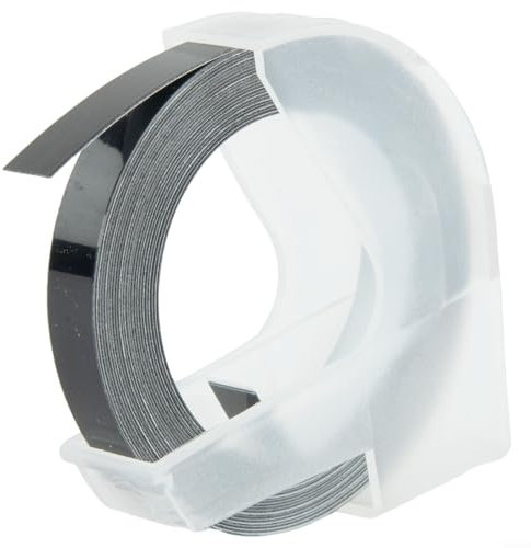 Etikettenmacher-Klebeband, 6 mm x 3 m, Etikettenmacher-Prägeband, Ersatz für DYMO 12813, 12814, 1610, für Motex 5500A, 5500B (schwarz)