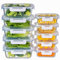 MFY 10 Pack Glass Containers with Lids, Reusable Meal Prep Containers, Airtight Glass Food Storage Containers with Lids, BPA-free, Microwave, Oven, Freezer and Dishwasher Safe, 1040ml & 400ml, White