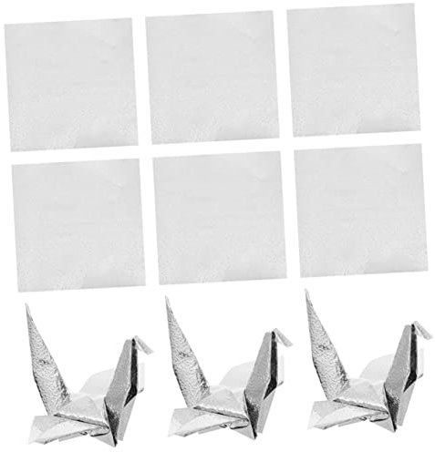 Holibanna 100blätter Quadratisches Origami Faltpapier Silber Einseitig Perlmutt Bastelpapier Für Diy Handwerk Junge Mädchen Und Erwachsene Faltbares Papier Für Kraniche Herzen Kreatives Bast