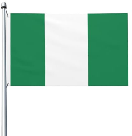 Bandera de Nigeria de doble cara de 3 x 5 pies, pancarta resistente para exteriores y jardín, perfecta para dormitorio y jardín