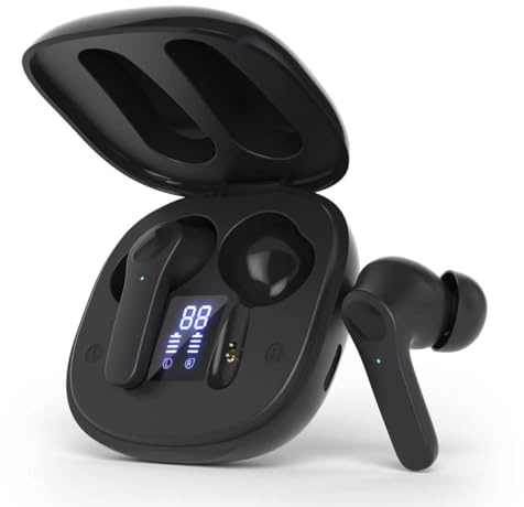 Cuffie Bluetooth, Auricolari Bluetooth 5.3 Stereo HiFi Immersivo, bassi profondi, 4 ENC microfoni, 72 ore di riproduzione, comode da indossare, Cuffiette IPX8 Impermeabili, per iOS & Android