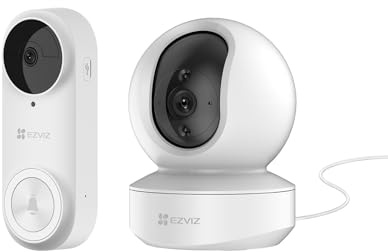 EZVIZ TY1 2MP Indoor Camera and DB2 2K Battery Video Doorbell bundled product