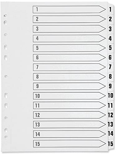 Q-Connect 1-15 Index Multi-punched Polypropylene White A4