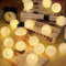 Guirnalda de luces LED, de Elinkume, con 20 bolas de algodón, 3,3 m, funciona con pilas, luz blanca cálida
