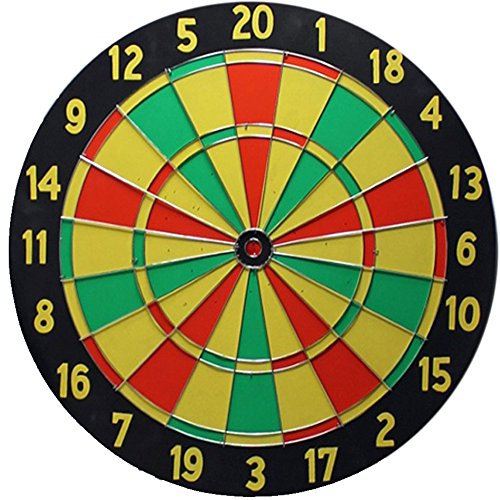 Land-Haus-Shop® Dartscheibe Wurfscheibe,Dart Wurf Spiel Scheibe mit Zubehör (Dartboard Holz)