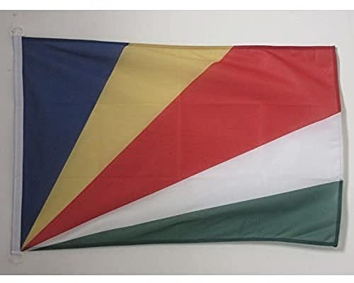 AZ FLAG - Drapeau Seychelles - 45x30 cm - Pavillon Nautique Seychellois Spécial Bateau Et Extérieur En Maille Bloquée Avec Anneaux Plastiques Intégrés - 30g