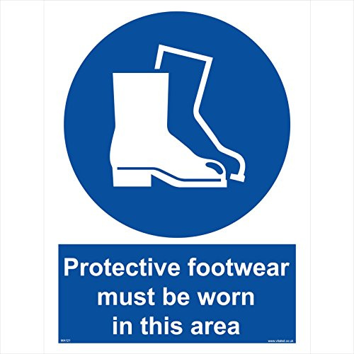 MA121 Protective Footwear Must Be Worn in This Area Sign Boots Construction site 200mm x 300mm 1mm PVC Foamex