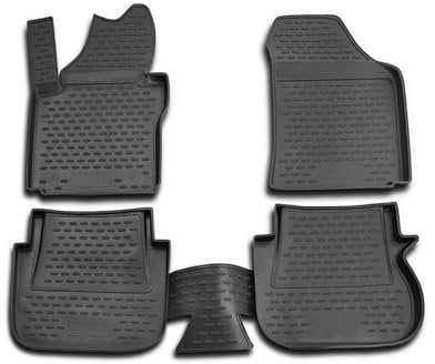 OMAC Gummimatten Fußmatten kompatibel mit VW Caddy III 2003-2020 TPE Automatten Schwarz 4X