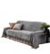 JYPHM Plüsch Sofa Schonbezug Vintage Spitze Wildleder Couch Abdeckung Anti-Slip Einfarbig Anti-Staub Fleckenschutz Möbel Protector für Haustier Hund & Kinder 4 Sitzer Grau 200x350cm(79x138inch)