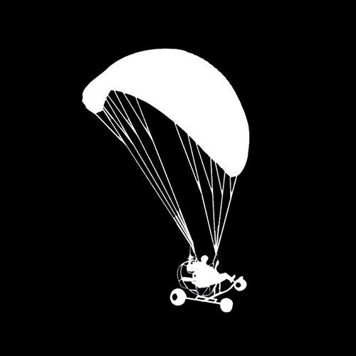Handmade By Stukk Powered Paragliding Parachute Spaß Stoßfänger Fenster Vinylkunst Aufkleber 9,9 cm x 15,7 cm - Weiß