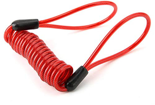 BTIHCEUOT Câble en Acier de Serrure, Serrure de sécurité de Fil de Rappel de Ressort de sécurité de Serrure pour Le Scooter de Moto de Bicyclette(Rouge)