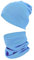TupTam Mütze und Schal Kinder Set – Weiches Schal Mütze Set Kinder für Herbst und Winter, Farbe: Blau, Größe: 52-56
