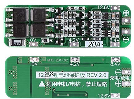 Oumefar 3S 12.6V Cell Lithium Battery Charger 18650 PCB Board with Auto Recovery Function for Lithium Battery Pack of 12.6V