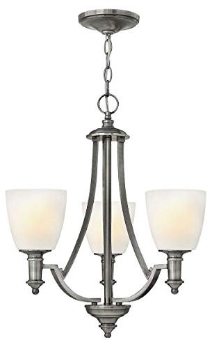 Licht-Erlebnisse Stilvolle Hängeleuchte Jugendstil Ø51cm höhenverstellbar in Nickel Weiß 3x E27 Kronleuchter Esstisch