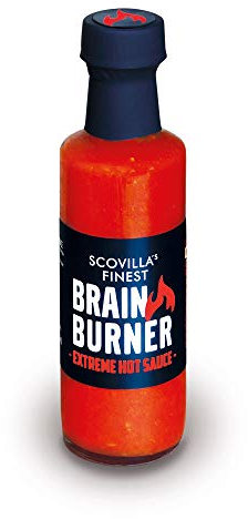 Scovilla 's Finest Brain Burner Sauce chili extrêmement piquante avec Trinidad Scorpion & Carolina Reaper 100 ml