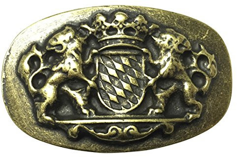 Gürtelschnalle Bayerisches Wappen 4,0 cm | Buckle Wechselschließe Gürtelschließe 40mm Massiv | Für die Tracht | Altmessing