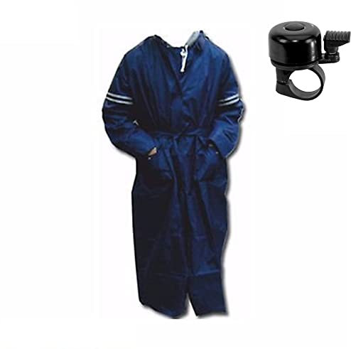 Anuy Regenmantel Fahrradbekleidung Mantel Unisex Blau - Gr.: 36 inkl. Fahrradklingel