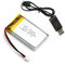 OpenMV Batterie Li-ion 3,7 V 100 mAh + câble de charge, compatible avec Cam H7 Plus, Cam H7 R2, Cam M7