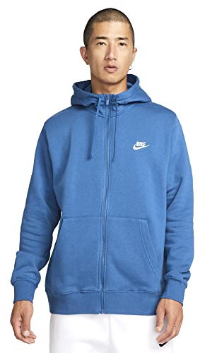 NIKE Sportswear Club-Sudadera con Capucha Y Cremallera Completa para Hombre Felpa da Uomo con Cappuccio e Zip, Blu Navy Scuro