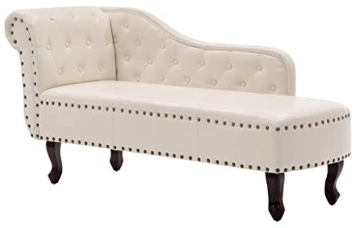 Hommdiy Chesterfield Recamiere Creme Chaiselongue Loungesofa Relaxliege Sessel