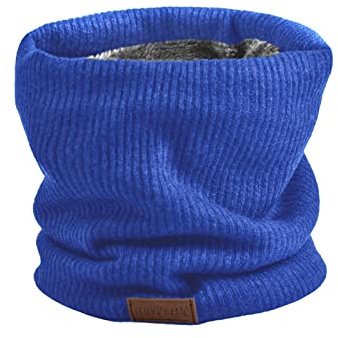 NovForth Winter Neck Warmer Fleece Lined Infinity Scarf Thicken Windproof and Dust Skiing Circle for mens women Double-Layer Fleece Lining Knit
