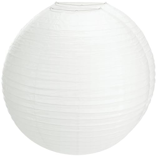Lanties 2 weiße Papierlaternen, 76,2 cm, Jumbo-Laterne, runde Laterne, Lampe, hängende Kugel-Leuchte für Hochzeit, Party, Brautparty, Dekoration, Jahrestag, Geburtstag, Klassenzimmer, Zuhause
