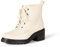 Amazon Essentials Stivali con zeppa interna Donna, Ecru Finta Pelle, 37 EU Larga